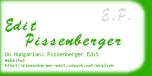 edit pissenberger business card